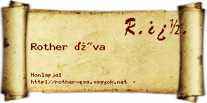 Rother Éva névjegykártya